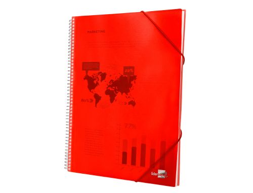 Capa catalogo liderpapel com espiral 60 bolsas polipropileno din a4 vermelho , Liderpapel , 54429 , 8423473544291